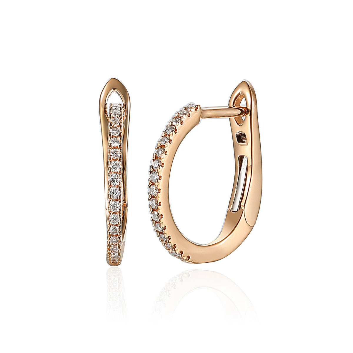 Diamond hoop earrings in 18k rose gold