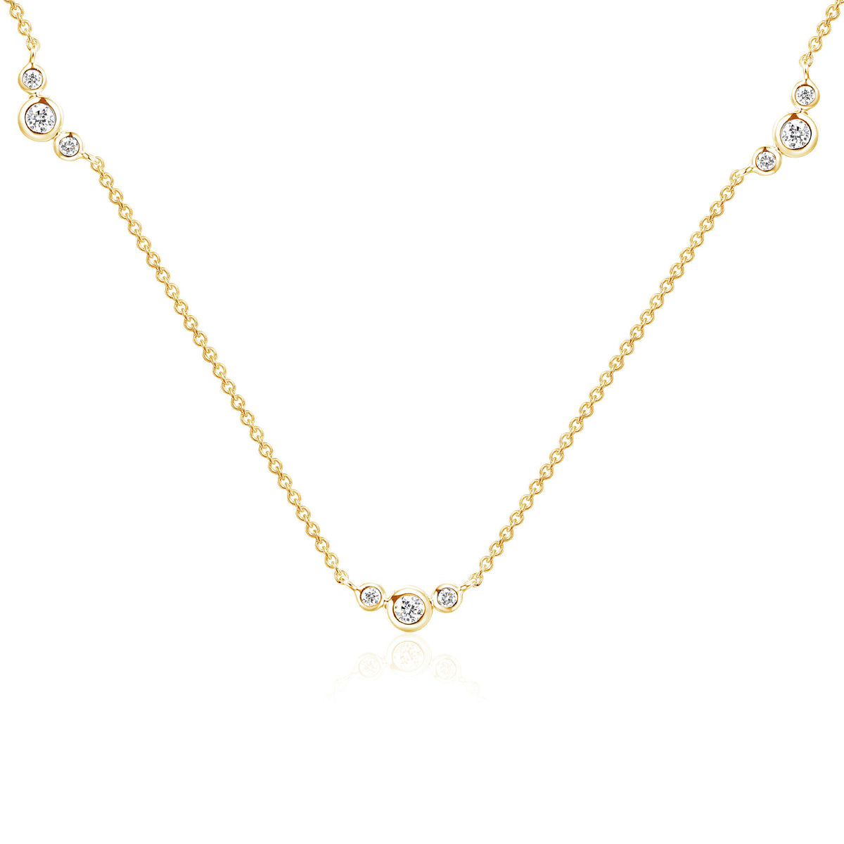 Rubover diamond by the yard necklace in 18k yellow gold