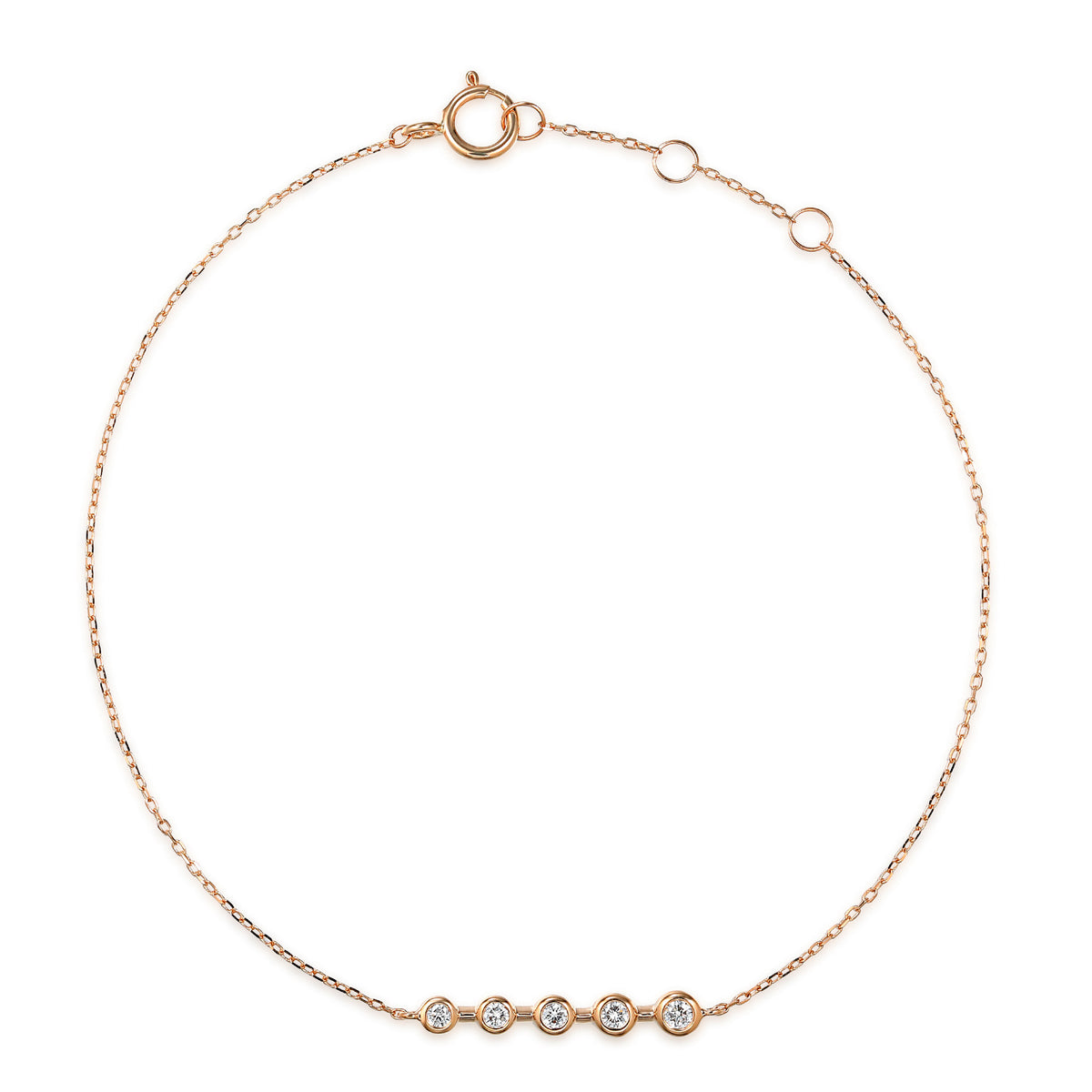 Rubover five diamond bracelet in 18k rose gold