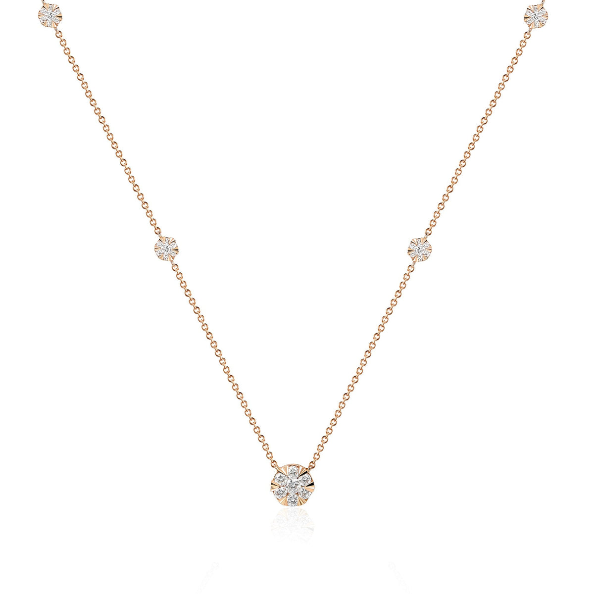 Micro Set Round Brilliant Cut Diamond Necklace – The Real Gem