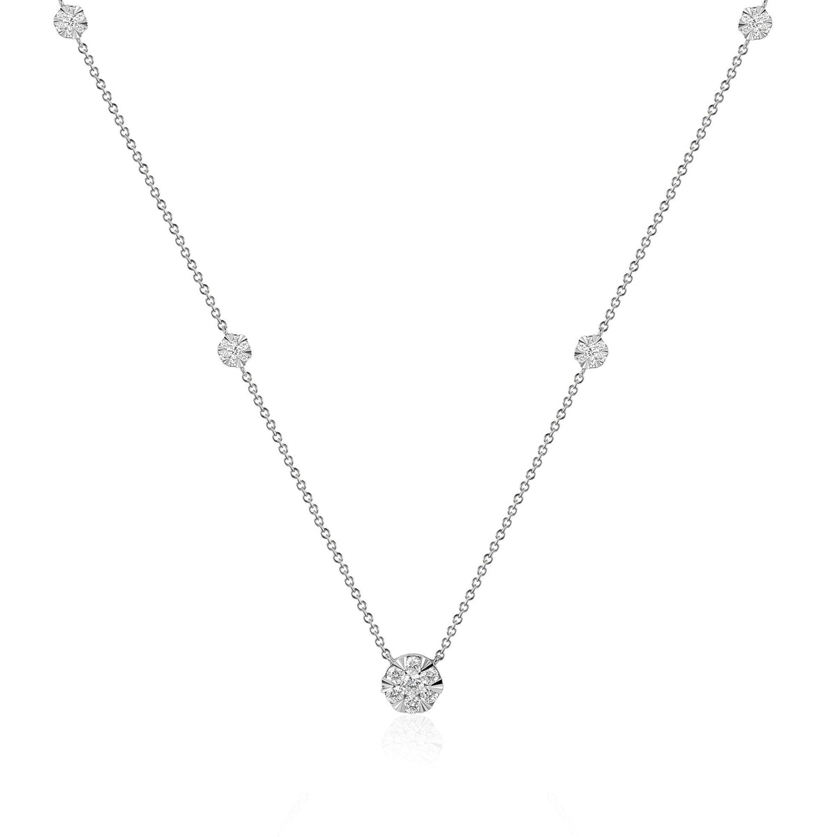 Micro Set Round Brilliant Cut Diamond Necklace – The Real Gem