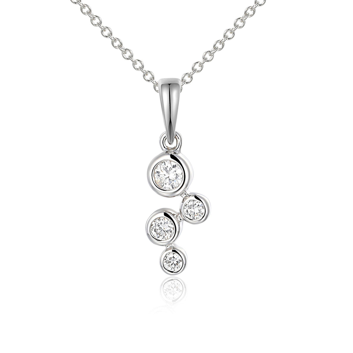 Round Brilliant Cut Diamond Rubover Set Raindance Pendant – The Real Gem