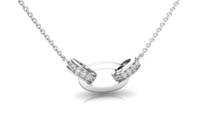 Video of diamond triple circle necklace