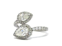 Video of diamond two stone ring in platinum