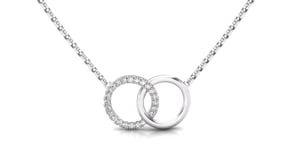 Video of diamond double circle necklace