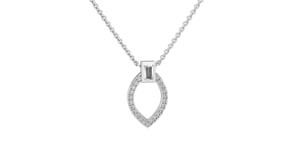 Video of baguette and round diamond circle necklace