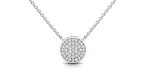 Video of diamond circle cluster pendant and chain