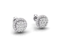 Video of pavé and claw set diamond circle stud earrings 0.50ct