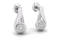 Video of micro set diamond drop earrings 0.10ct